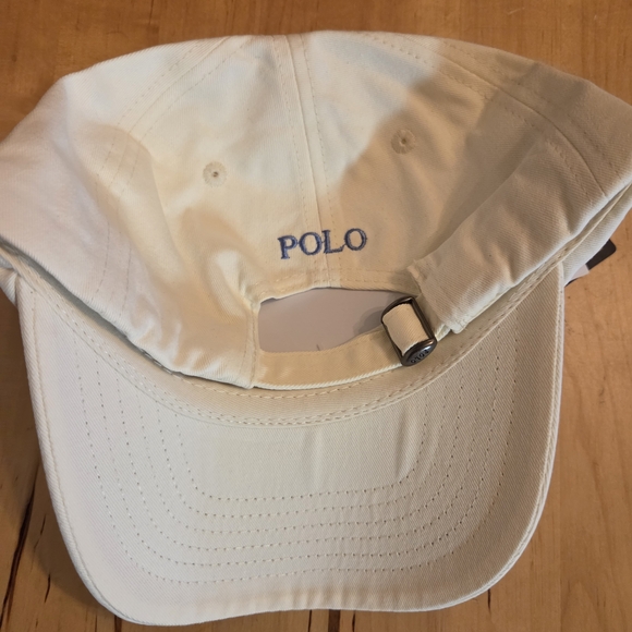 Polo by Ralph Lauren Off-White Cap with Blue Logo - Picture 3 of 4
